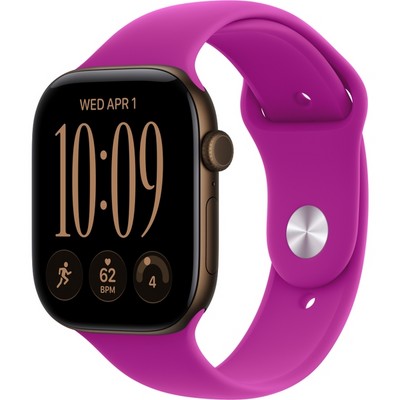 Умные часы Apple Watch Series 12 46mm GPS Dark Bronze Aluminum Case with Magenta Sport Band SM/ML - фото 60760