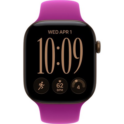 Умные часы Apple Watch Series 12 46mm GPS Dark Bronze Aluminum Case with Magenta Sport Band SM/ML - фото 60761