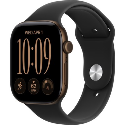 Умные часы Apple Watch Series 12 46mm GPS Dark Bronze Aluminum Case with Black Sport Band SM/ML - фото 60763