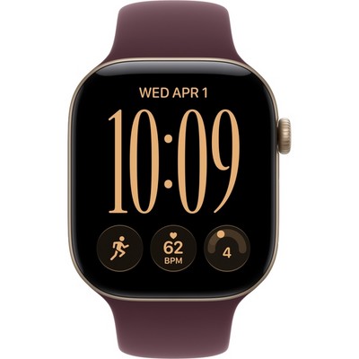 Умные часы Apple Watch Series 12 46mm GPS Light Gold Aluminum Case with Burgundy Sport Band SM/ML - фото 60791