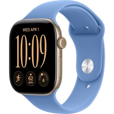 Умные часы Apple Watch Series 12 46mm GPS Light Gold Aluminum Case with Wildflower Blue Sport Band SM/ML - фото 60799