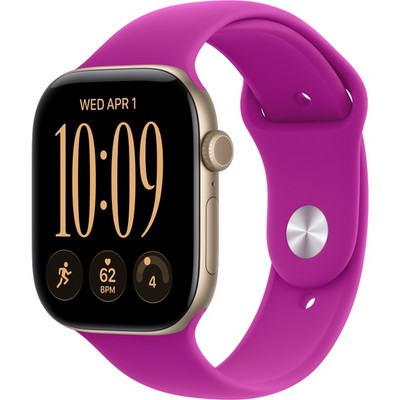 Умные часы Apple Watch Series 12 46mm GPS Light Gold Aluminum Case with Magenta Sport Band SM/ML - фото 60801