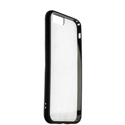 Накладка пластиковая прозрачная для iPhone SE (2020г.)/ 8/ 7 (4.7) в техпаке черный борт - фото 7914