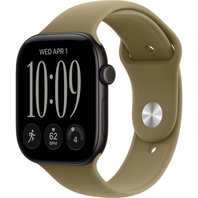 Умные часы Apple Watch Series 12 46mm GPS Black Aluminum Case with Olive Sport Band SM/ML - фото 60811