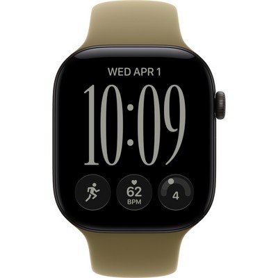 Умные часы Apple Watch Series 12 46mm GPS Black Aluminum Case with Olive Sport Band SM/ML - фото 60812
