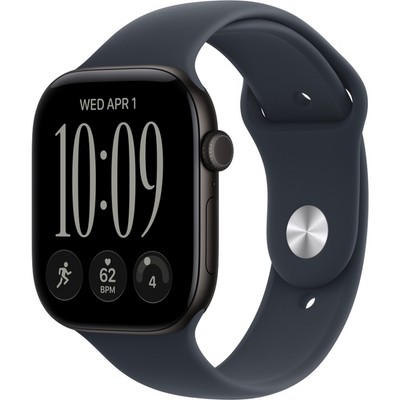 Умные часы Apple Watch Series 12 46mm GPS Black Aluminum Case with Navy Blue Sport Band SM/ML - фото 60813
