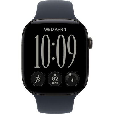 Умные часы Apple Watch Series 12 46mm GPS Black Aluminum Case with Navy Blue Sport Band SM/ML - фото 60814