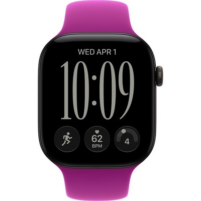 Умные часы Apple Watch Series 12 46mm GPS Black Aluminum Case with Magenta Sport Band SM/ML - фото 60818