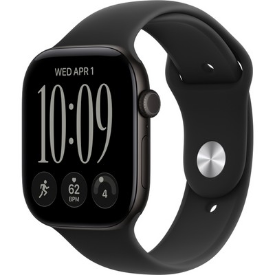 Умные часы Apple Watch Series 12 46mm GPS Black Aluminum Case with Black Sport Band SM/ML - фото 60819