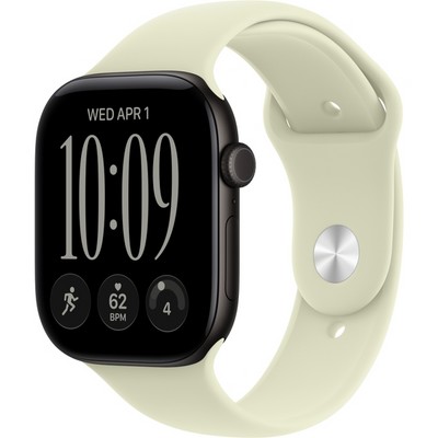 Умные часы Apple Watch Series 12 46mm GPS Black Aluminum Case with Pale Succulent Sport Band SM/ML - фото 60823