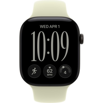 Умные часы Apple Watch Series 12 46mm GPS Black Aluminum Case with Pale Succulent Sport Band SM/ML - фото 60824