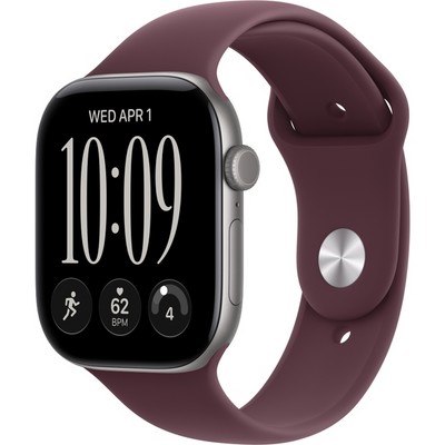 Умные часы Apple Watch Series 12 46mm GPS Space Gray Aluminum Case with Burgundy Sport Band SM/ML - фото 60825