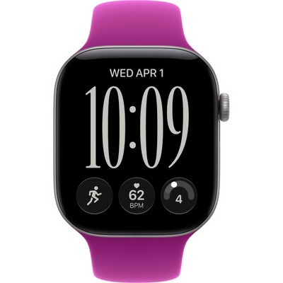 Умные часы Apple Watch Series 12 46mm GPS Space Gray Aluminum Case with Magenta Sport Band SM/ML - фото 60834