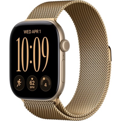 Умные часы Apple Watch Series 12 46mm GPS Light Gold Aluminum Case with Radiant Gold Milanese Loop SM/ML - фото 60844