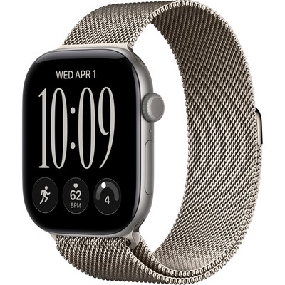 Умные часы Apple Watch Series 12 46mm GPS Space Gray Aluminum Case with Natural Milanese Loop SM/ML - фото 60847