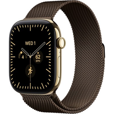 Умные часы Apple Watch Series 12 46mm GPS + Cellular Radiant Gold Titanium Case with Dark Bronze Milanese Loop SM/ML - фото 60850