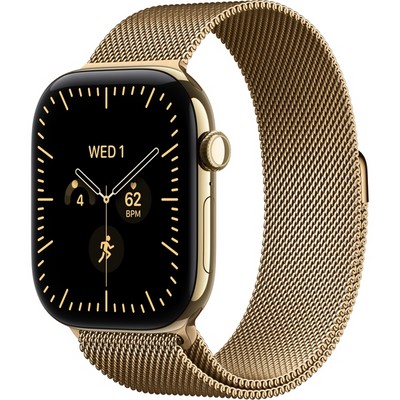 Умные часы Apple Watch Series 12 46mm GPS + Cellular Radiant Gold Titanium Case with Natural Milanese Loop SM/ML - фото 60853