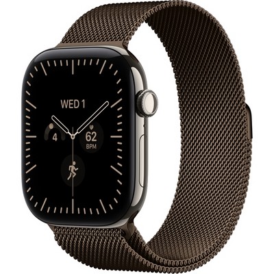 Умные часы Apple Watch Series 12 46mm GPS + Cellular Natural Titanium Case with Dark Bronze Milanese Loop SM/ML - фото 60862