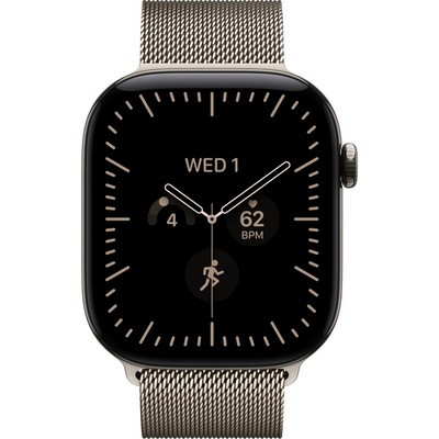 Умные часы Apple Watch Series 12 46mm GPS + Cellular Natural Titanium Case with Radiant Gold Milanese Loop SM/ML - фото 60867
