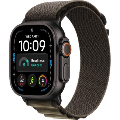 Умные часы Apple Watch Ultra 4 49mm GPS + Cellular Black Titanium Case with Dark Olive Alpine Loop S/M/L - фото 60874