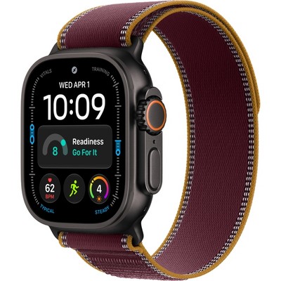 Умные часы Apple Watch Ultra 4 49mm GPS + Cellular Black Titanium Case with Burgundy Trail Loop SM/ML - фото 60886