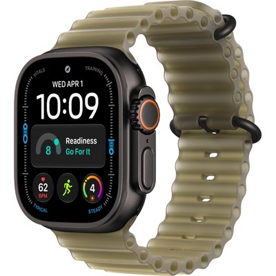Умные часы Apple Watch Ultra 4 49mm GPS + Cellular Black Titanium Case with Translucent Kelp Ocean Band - фото 60895