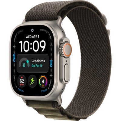 Умные часы Apple Watch Ultra 4 49mm GPS + Cellular Natural Titanium Case with Dark Olive Alpine Loop S/M/L - фото 60904