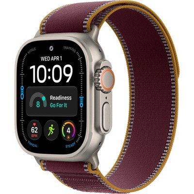 Умные часы Apple Watch Ultra 4 49mm GPS + Cellular Natural Titanium Case with Burgundy Trail Loop SM/ML - фото 60916