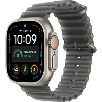 Умные часы Apple Watch Ultra 4 49mm GPS + Cellular Natural Titanium Case with Translucent Natural Ocean Band - фото 60922
