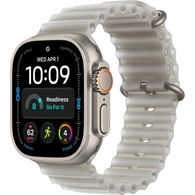 Умные часы Apple Watch Ultra 4 49mm GPS + Cellular Natural Titanium Case with Translucent Gray Ocean Band - фото 60928
