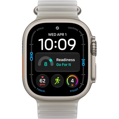 Умные часы Apple Watch Ultra 4 49mm GPS + Cellular Natural Titanium Case with Translucent Gray Ocean Band - фото 60929