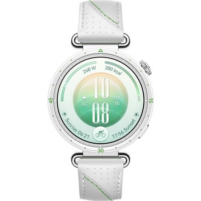 Умные часы Huawei Watch GT 7 41mm White and Green Composite Leather Strap - фото 61151