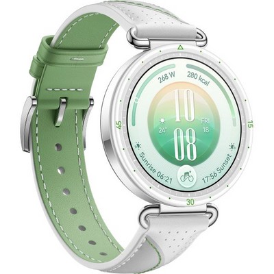 Умные часы Huawei Watch GT 7 41mm White and Green Composite Leather Strap - фото 61152