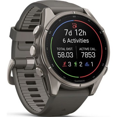 Умные часы Garmin Fenix 9 43mm Amoled Sapphire Titanium with Pebble Gray Silicone Band (010-04761-11) - фото 61199