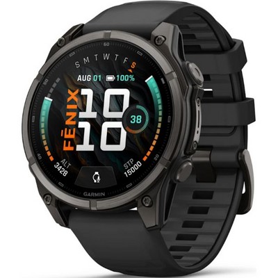 Умные часы Garmin Fenix 9 47mm Amoled Sapphire Carbon Gray DLC Titanium with Black Silicone Band (010-04762-11) - фото 61204