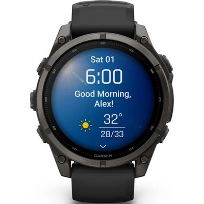 Умные часы Garmin Fenix 9 47mm Amoled Sapphire Carbon Gray DLC Titanium with Black Silicone Band (010-04762-11) - фото 61209