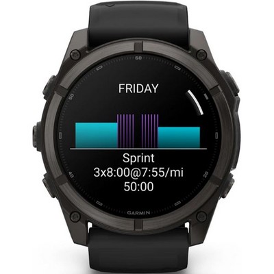 Умные часы Garmin Fenix 9 51mm Amoled Sapphire Carbon Gray DLC Titanium with Black Silicone Band (010-04763-11) - фото 61223