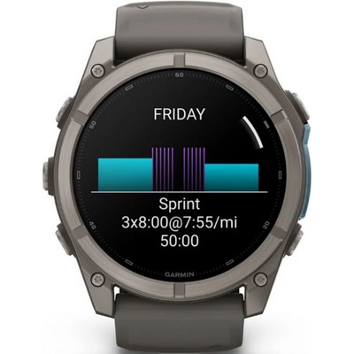 Умные часы Garmin Fenix 9 51mm Amoled Sapphire Titanium with Pebble Gray Silicone Band (010-04763-01) - фото 61230