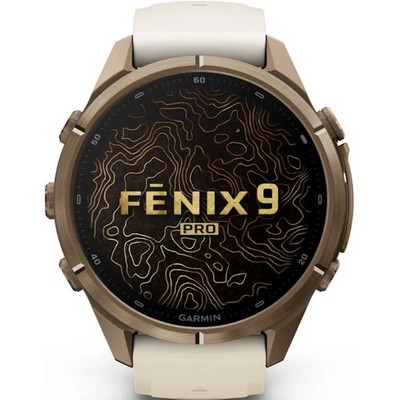Умные часы Garmin Fenix 9 Pro 43mm Amoled Sapphire Autumn Gold Titanium with Cream/French Gray Silicone Band (010-04335-26) - фото 61232