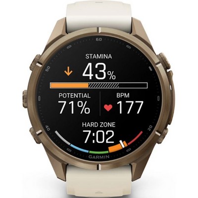 Умные часы Garmin Fenix 9 Pro 43mm Amoled Sapphire Autumn Gold Titanium with Cream/French Gray Silicone Band (010-04335-26) - фото 61234