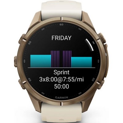 Умные часы Garmin Fenix 9 Pro 43mm Amoled Sapphire Autumn Gold Titanium with Cream/French Gray Silicone Band (010-04335-26) - фото 61237