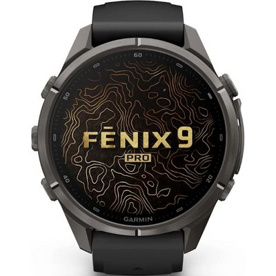 Умные часы Garmin Fenix 9 Pro 43mm Amoled Sapphire Carbon Gray DLC Titanium with Black/Pebble Gray Silicone Band (010-04335-16) - фото 61239
