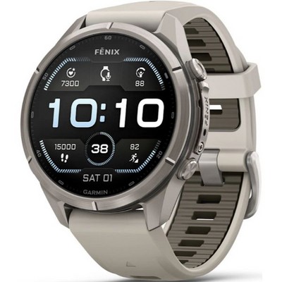 Умные часы Garmin Fenix 9 Pro 43mm Amoled Sapphire Titanium with Fog Gray/Dark Sandstone Silicone Band (010-04335-86) - фото 61245