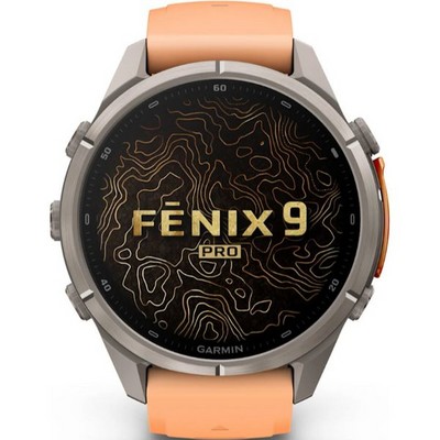 Умные часы Garmin Fenix 9 Pro 43mm Amoled Sapphire Titanium with Shell Pink/Autumn Orange Silicone Band (010-04335-06) - фото 61253