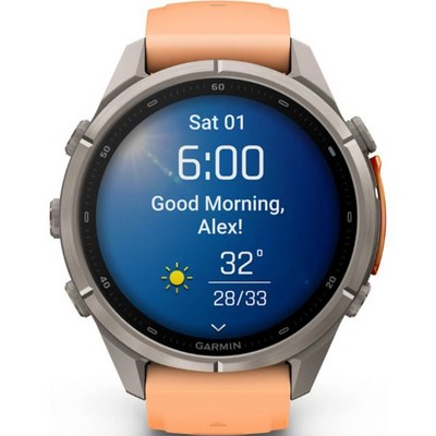 Умные часы Garmin Fenix 9 Pro 43mm Amoled Sapphire Titanium with Shell Pink/Autumn Orange Silicone Band (010-04335-06) - фото 61257