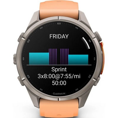 Умные часы Garmin Fenix 9 Pro 43mm Amoled Sapphire Titanium with Shell Pink/Autumn Orange Silicone Band (010-04335-06) - фото 61258