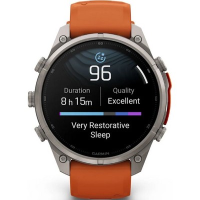 Умные часы Garmin Fenix 9 Pro 47mm Amoled Sapphire Titanium with Autumn Orange/Spark Orange Silicone Band (010-04336-06) - фото 61270