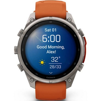 Умные часы Garmin Fenix 9 Pro 47mm Amoled Sapphire Titanium with Autumn Orange/Spark Orange Silicone Band (010-04336-06) - фото 61271