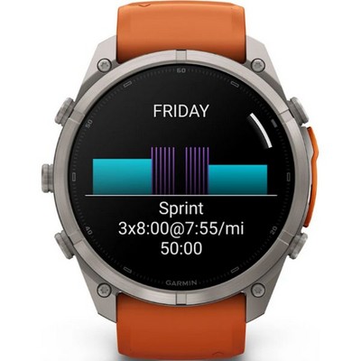 Умные часы Garmin Fenix 9 Pro 51mm Amoled Sapphire Titanium with Autumn Orange/Spark Orange Silicone Band (010-04337-06) - фото 61293