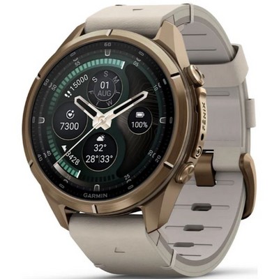 Умные часы Garmin Fenix 9 Pro inReach 43mm Amoled Sapphire Autumn Gold Titanium with Bone Leather Band (010-04335-41) - фото 61301